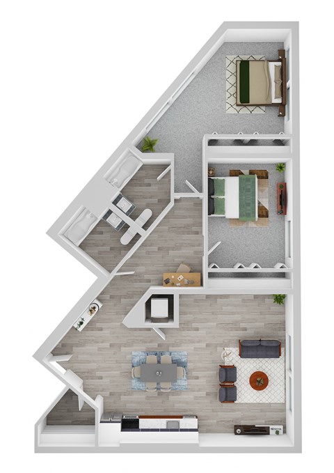 2 bed D Floor Plan  at Noca Blu, Illinois